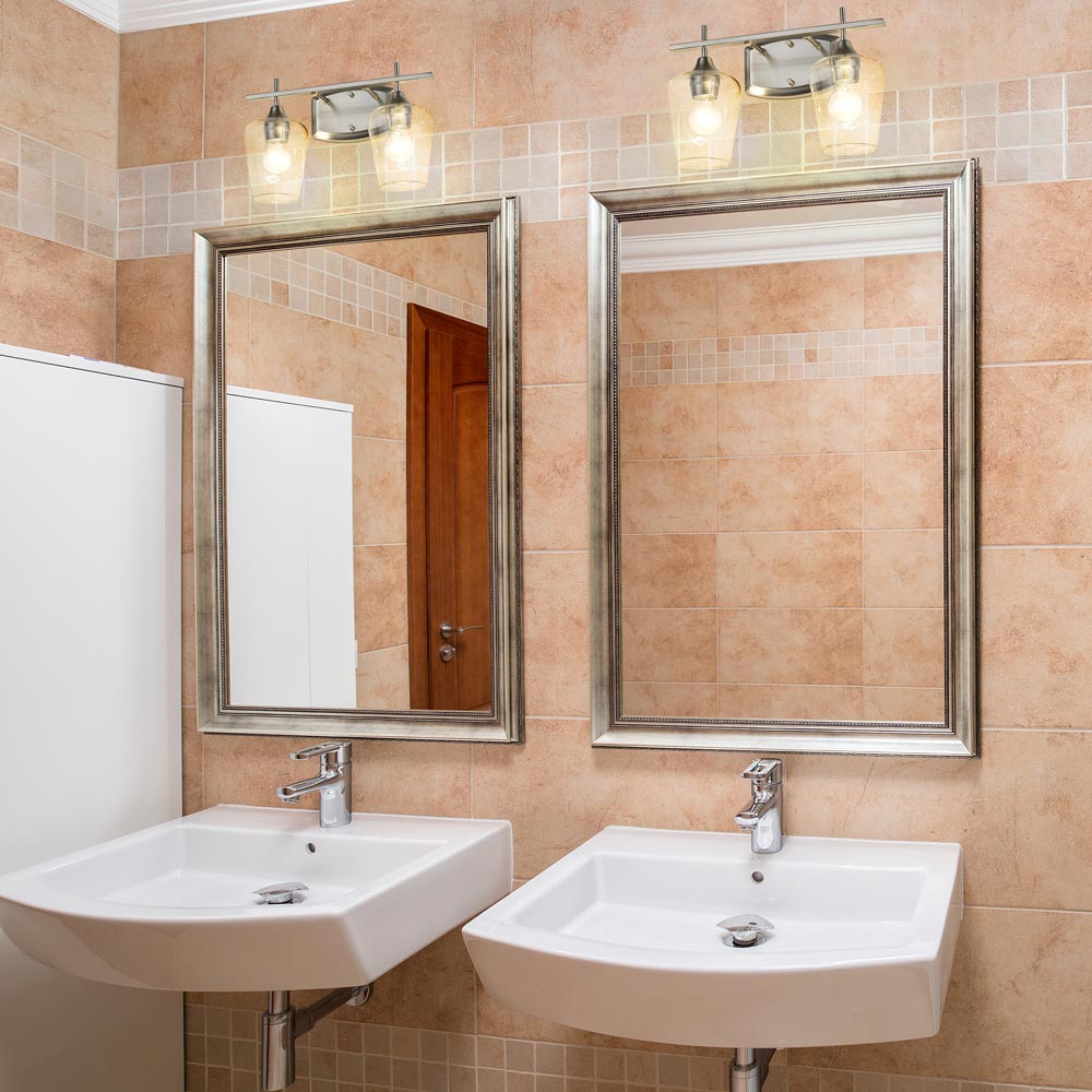 Joliet Bath Vanity Light in bathroom.