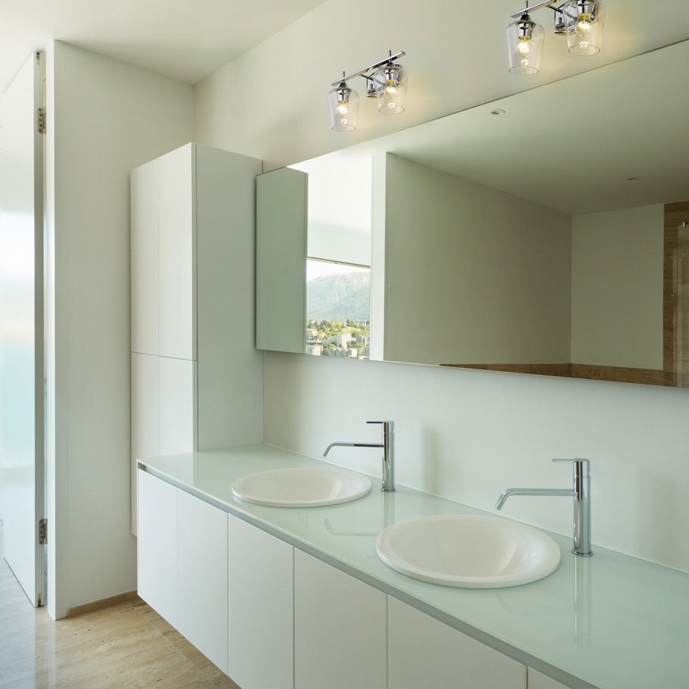 Joliet Bath Vanity Light in bathroom.