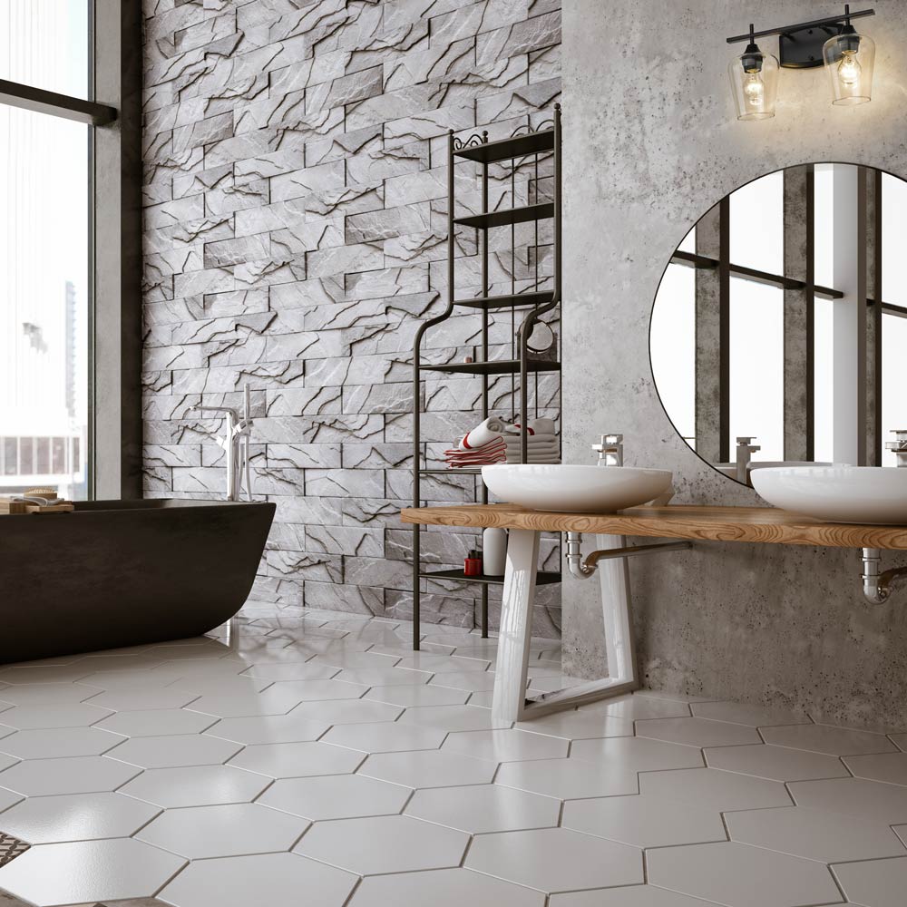 Joliet Bath Vanity Light in bathroom.