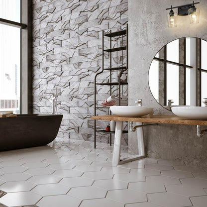 Joliet Bath Vanity Light in bathroom.