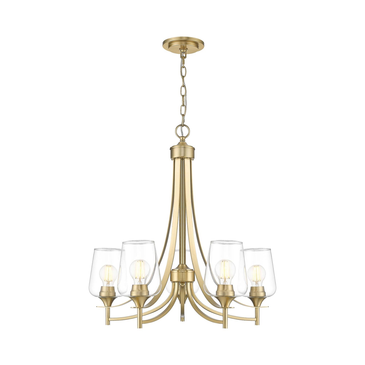 Joliet Chandelier in Burnished Brass (5-Light).