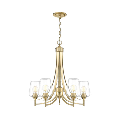 Joliet Chandelier in Burnished Brass (5-Light).
