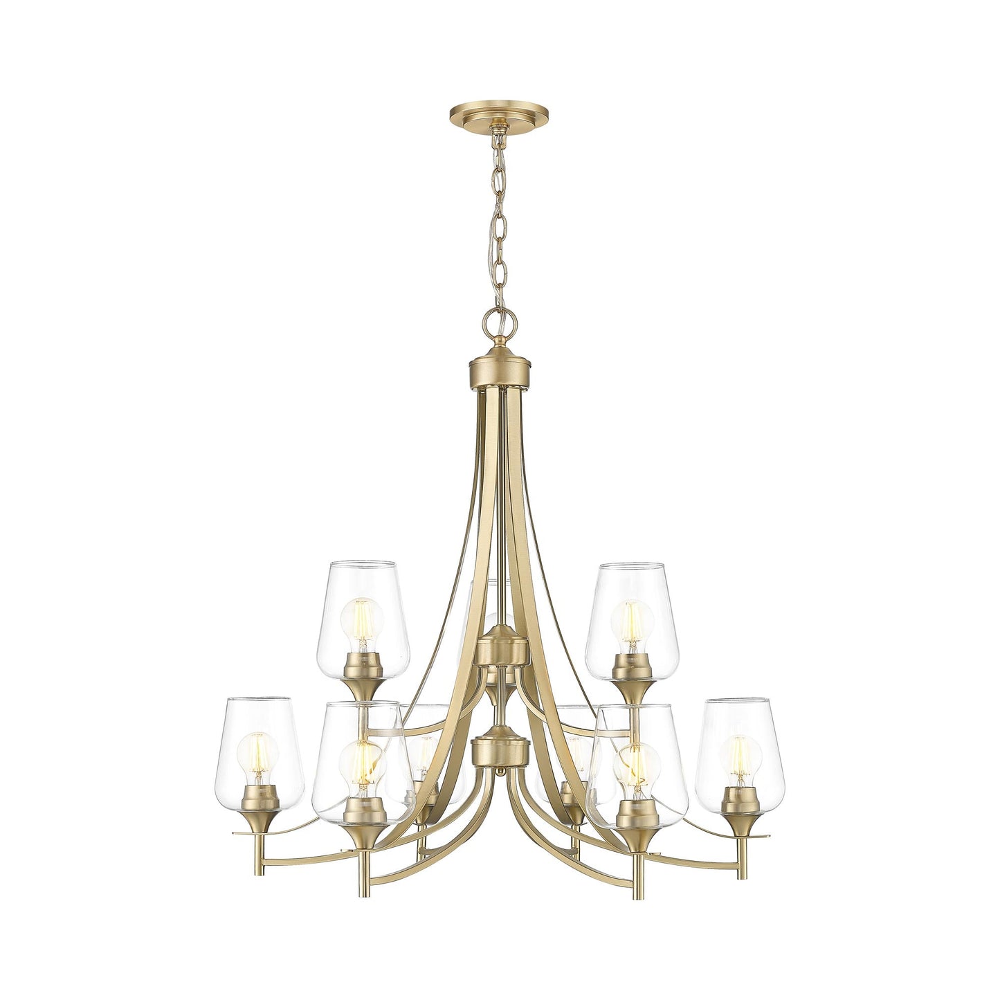 Joliet Chandelier in Burnished Brass (9-Light).