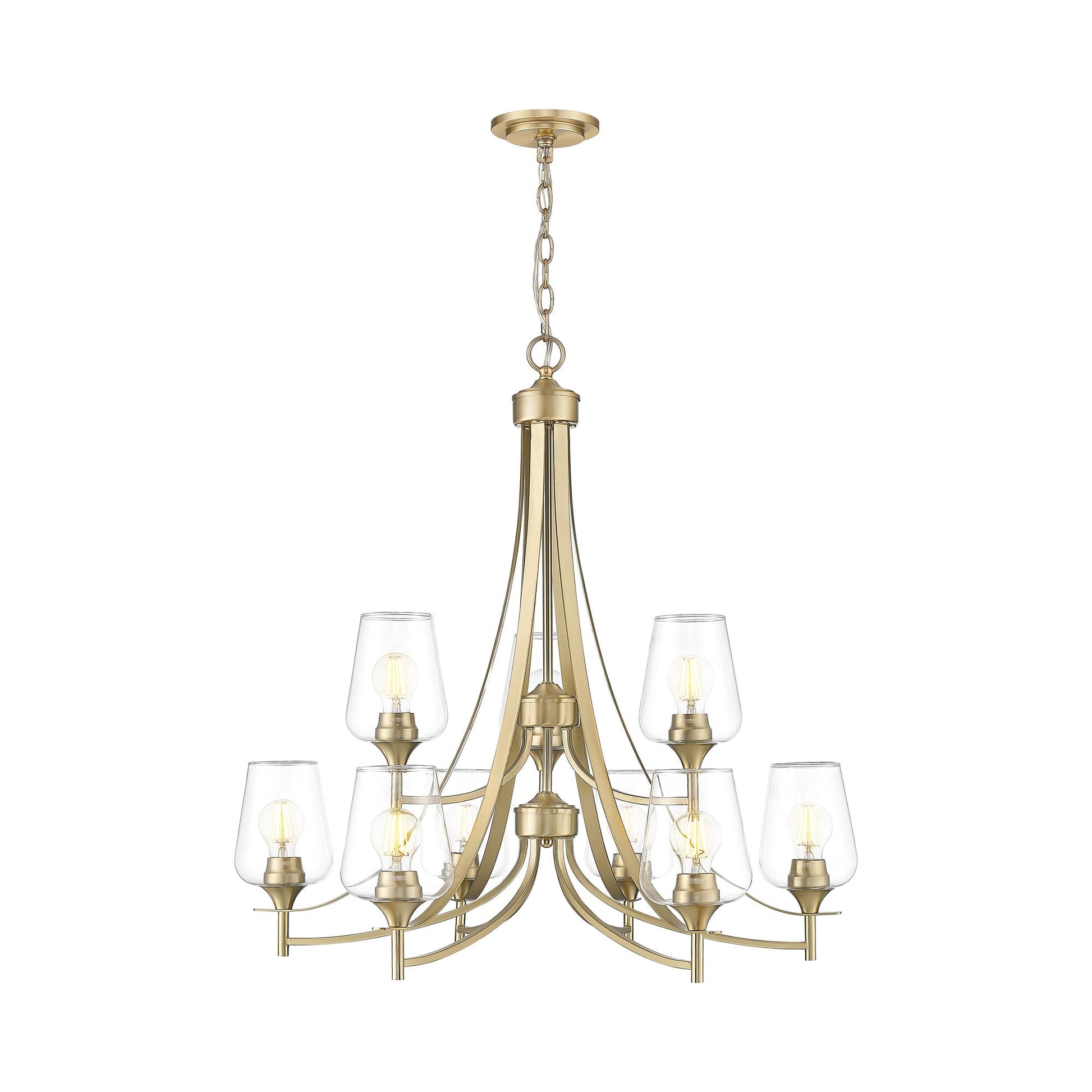 Joliet Chandelier in Burnished Brass (9-Light).