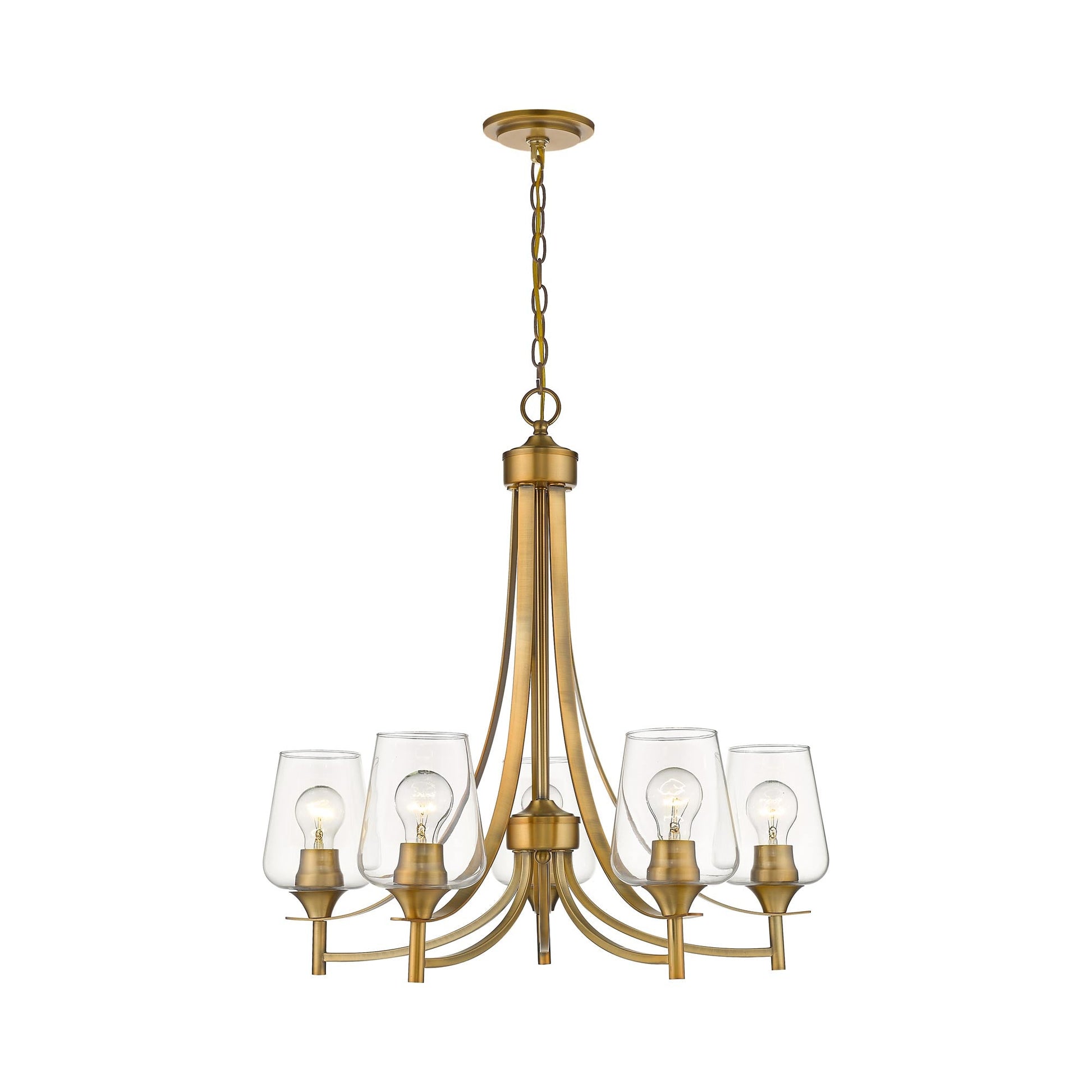 Joliet Chandelier in Olde Brass (5-Light).