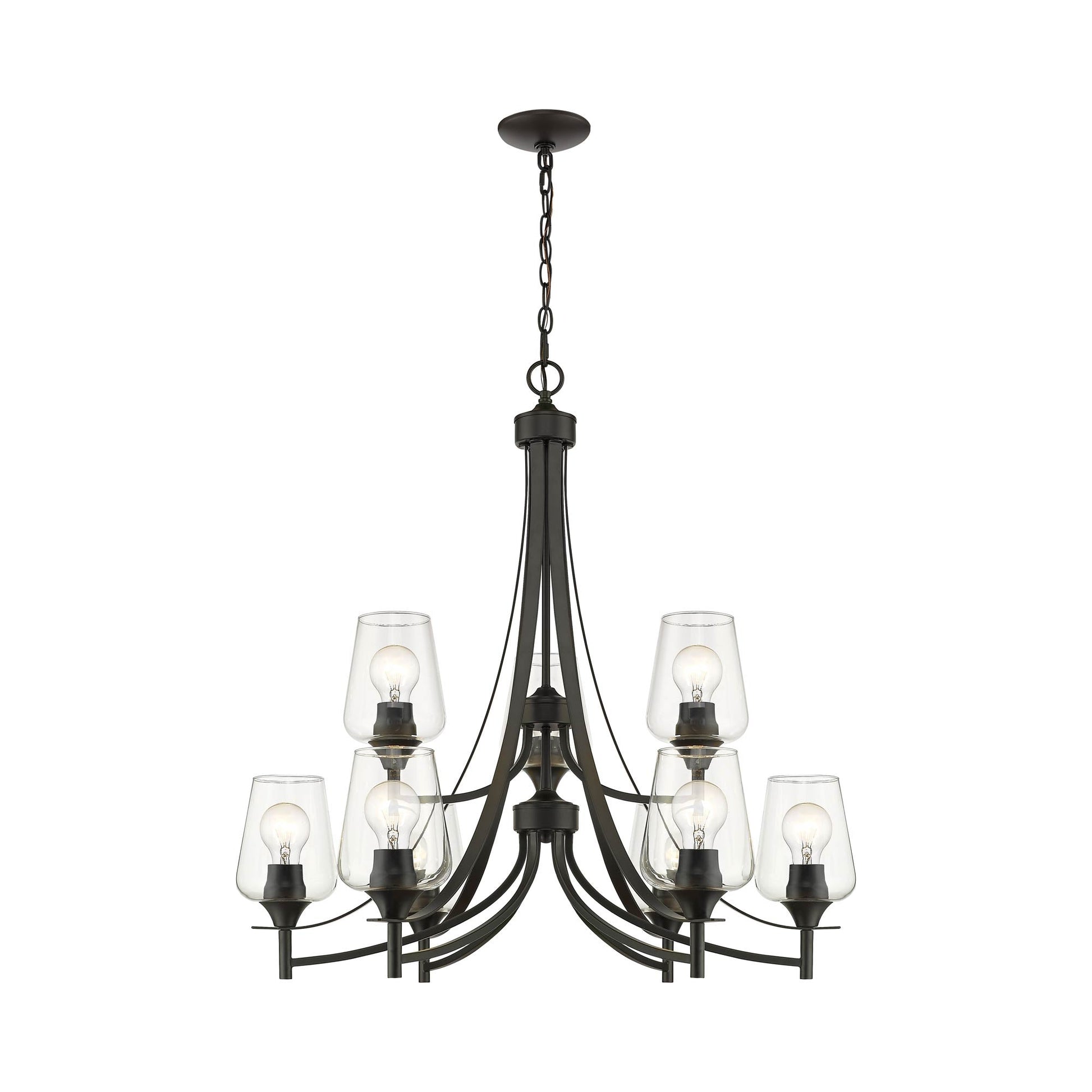 Joliet Chandelier in Matte Black (9-Light).