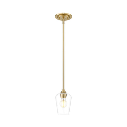 Joliet Mini Pendant Light in Burnished Brass.