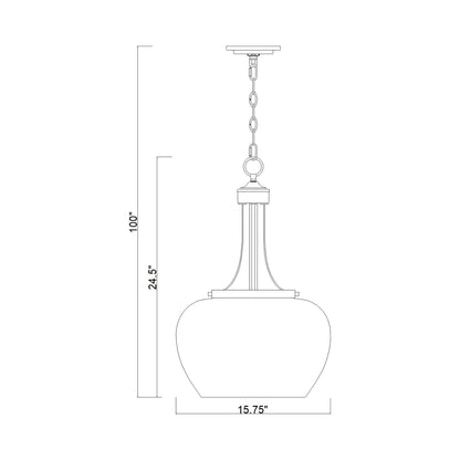 Joliet Multi Light Pendant Light - line drawing.