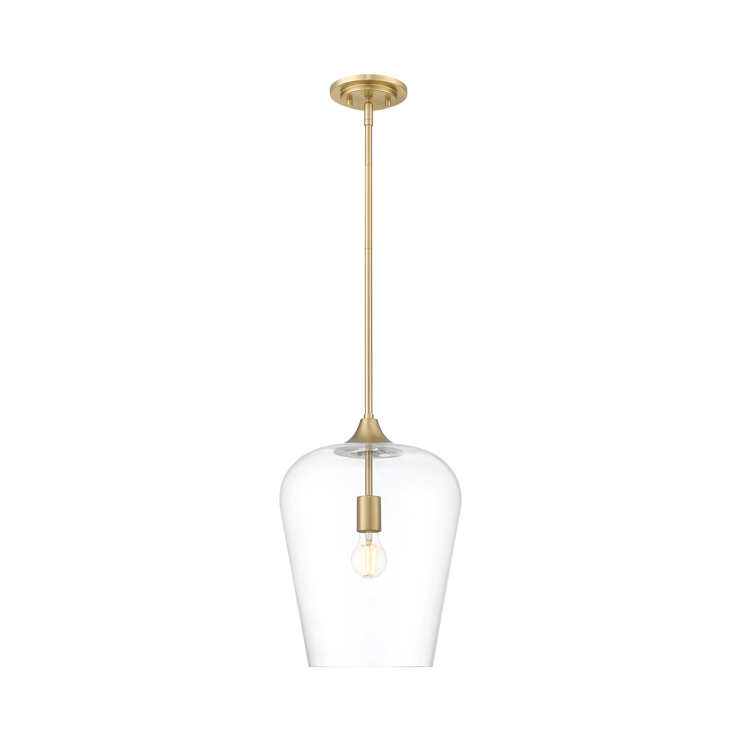Joliet Pendant Light in Burnished Brass (12-Inch).