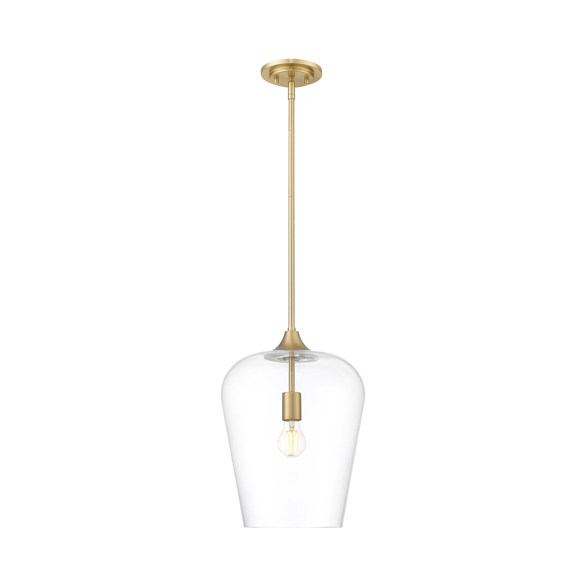 Joliet Pendant Light in Burnished Brass (12-Inch).