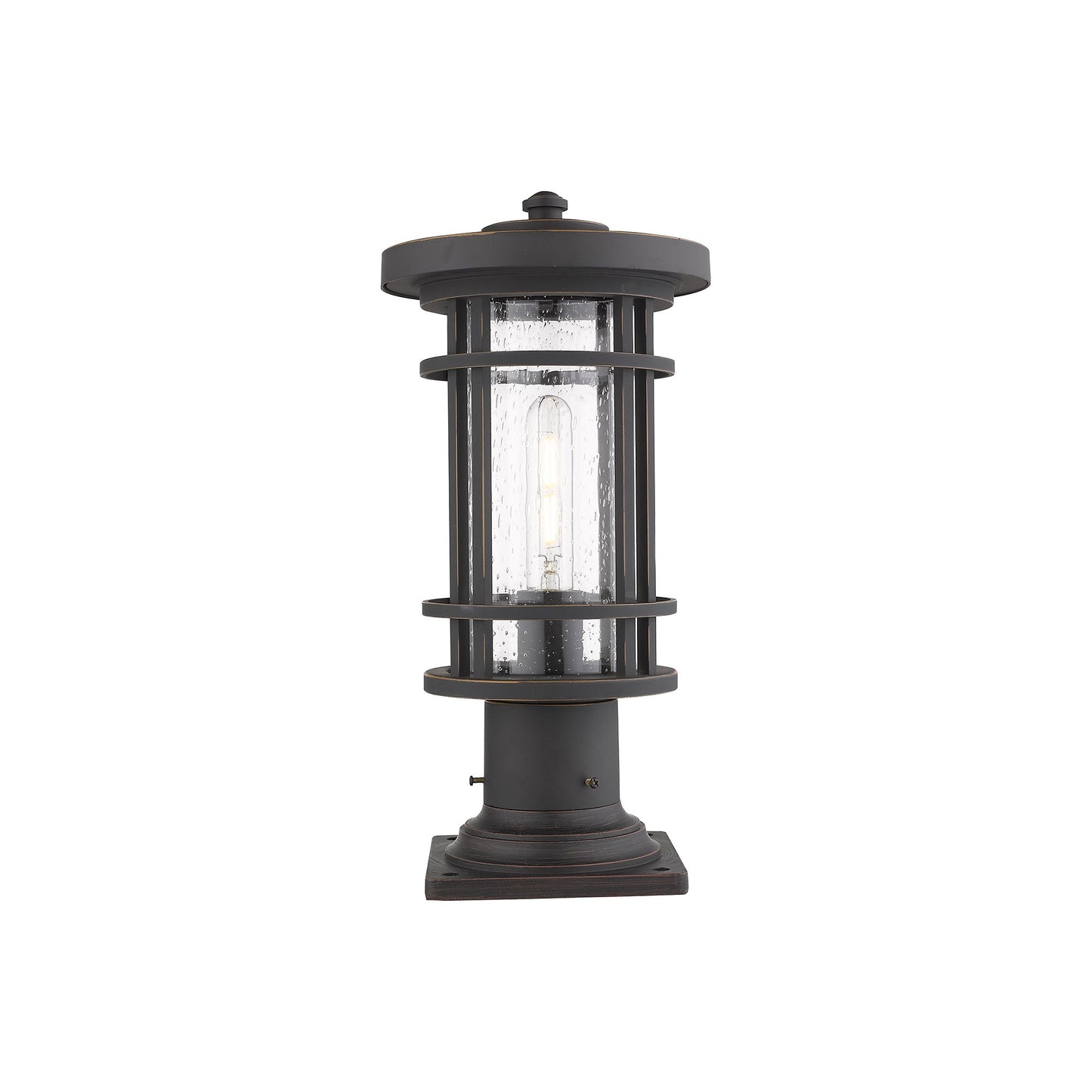 Jordan 533PM Outdoor Pier Mount Light in Oil Rubbed Bronze (16.75-Inch).
