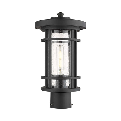 Jordan Outdoor Round Post Light in Black (14.75-Inch).