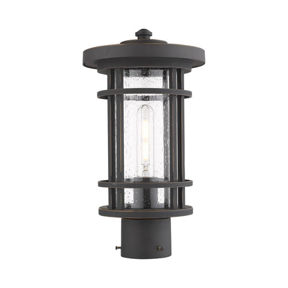 Jordan Outdoor Round Post Light in Oil Rubbed Bronze (14.75-Inch).