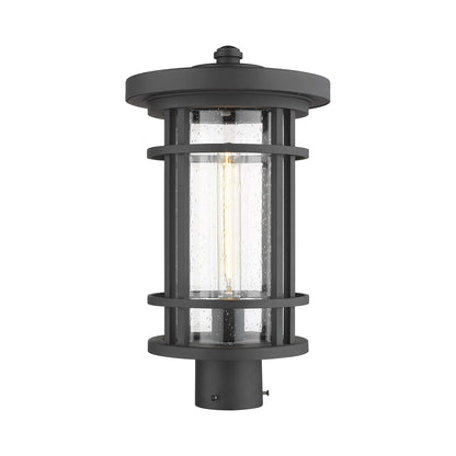 Jordan Outdoor Round Post Light in Black (17.75-Inch).