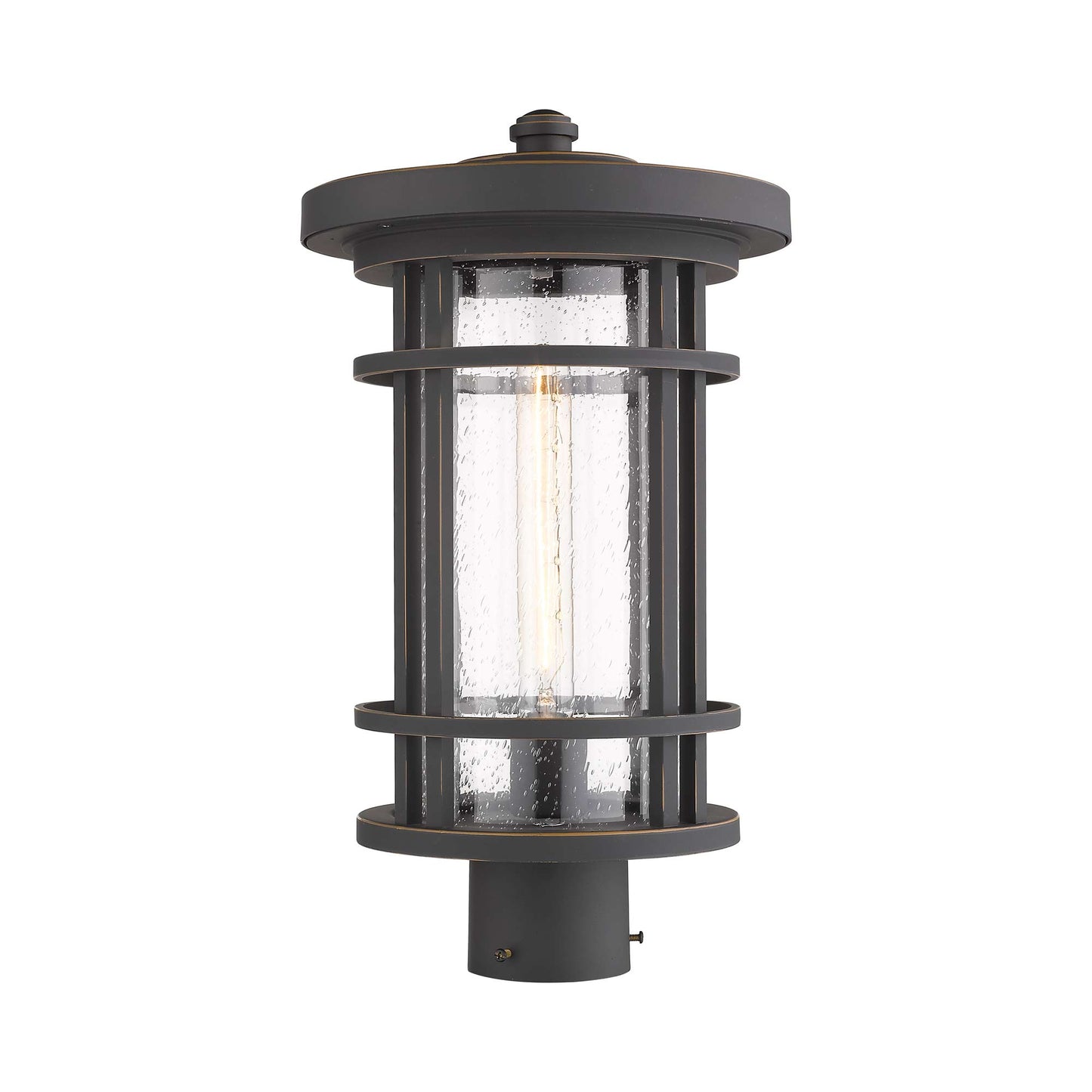 Jordan Outdoor Round Post Light in Oil Rubbed Bronze (17.75-Inch).