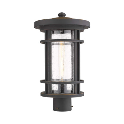 Jordan Outdoor Round Post Light in Oil Rubbed Bronze (17.75-Inch).