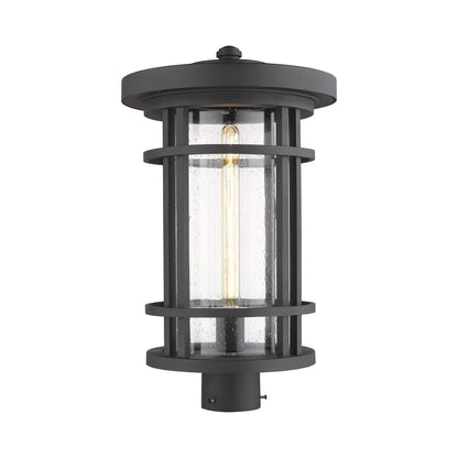 Jordan Outdoor Round Post Light in Black (20.25-Inch).