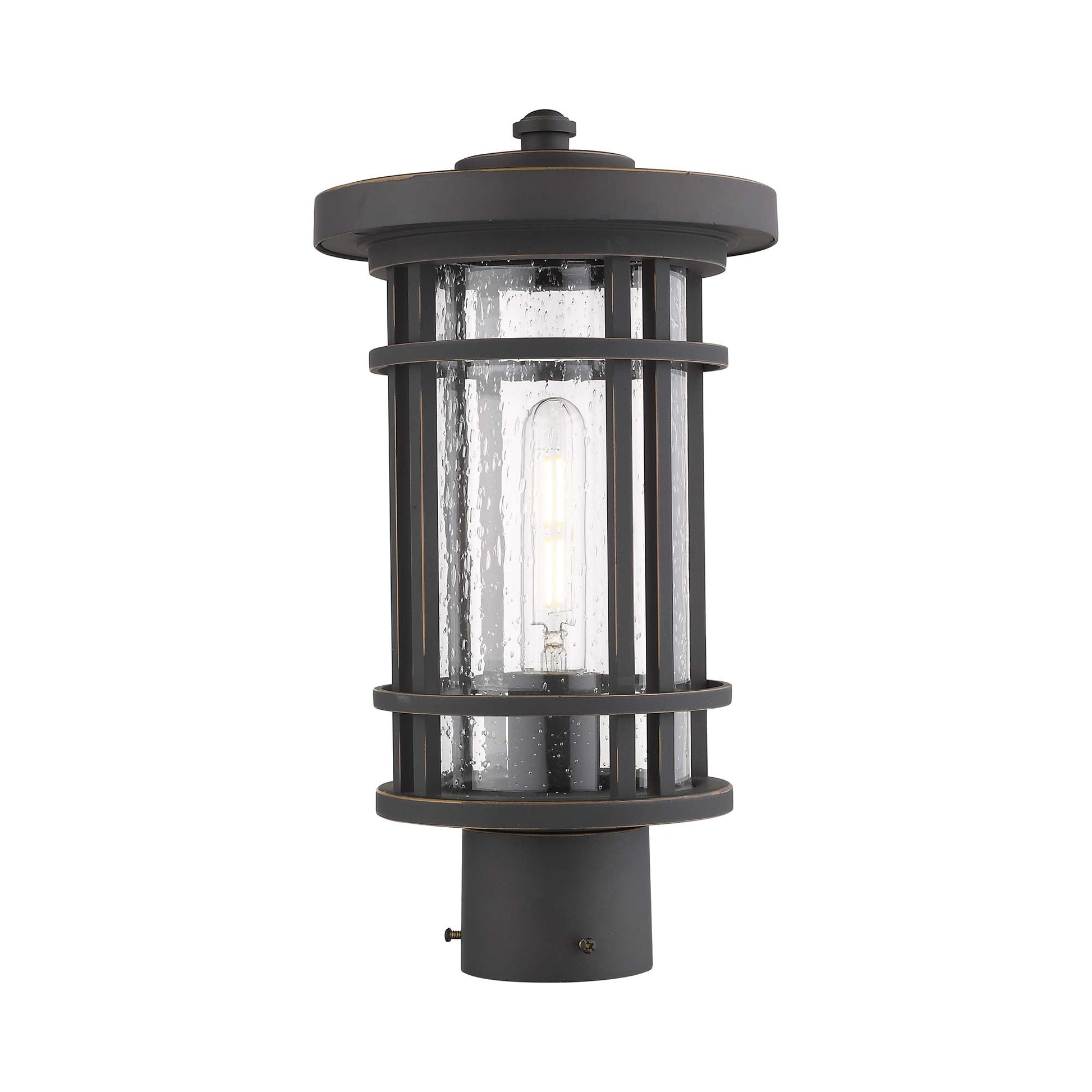 Jordan Outdoor Round Post Light in Detail.