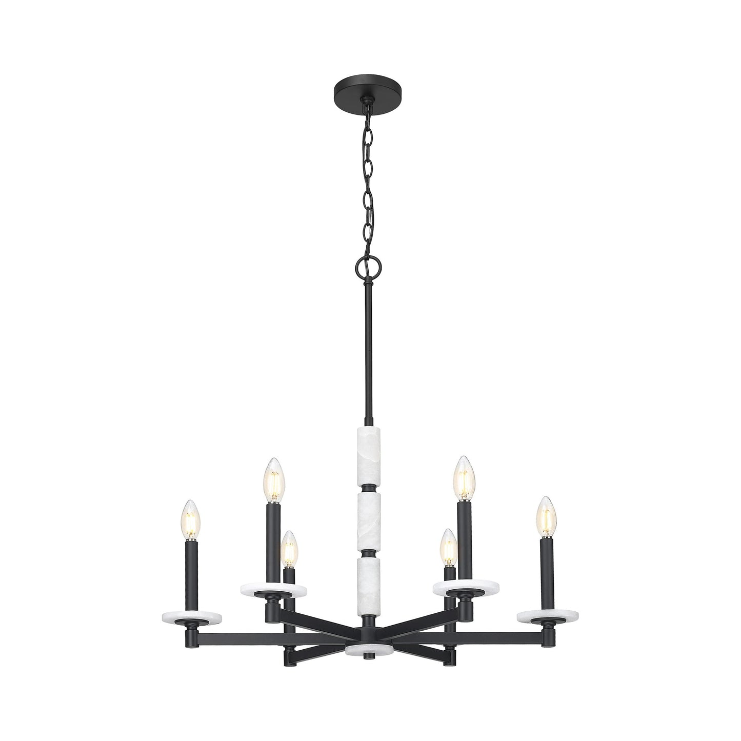 Kaden Chandelier in Matte Black (6-Light).