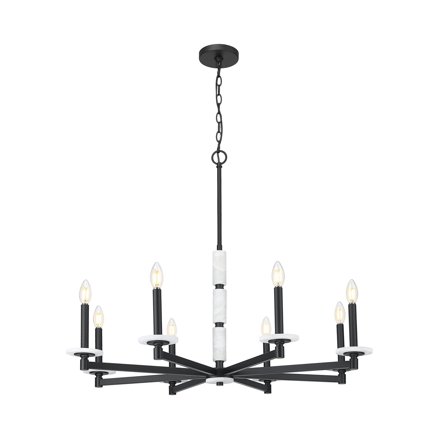 Kaden Chandelier in Matte Black (8-Light).