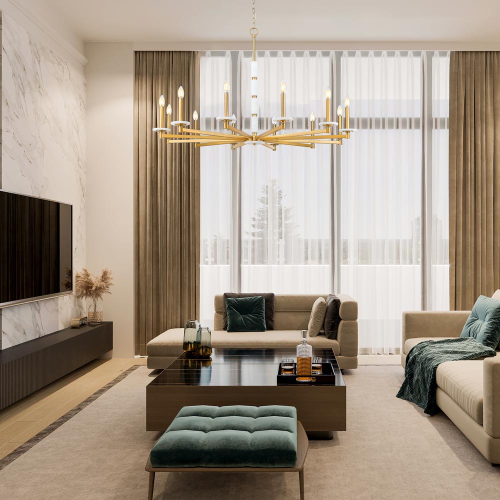 Kaden Chandelier in living room.