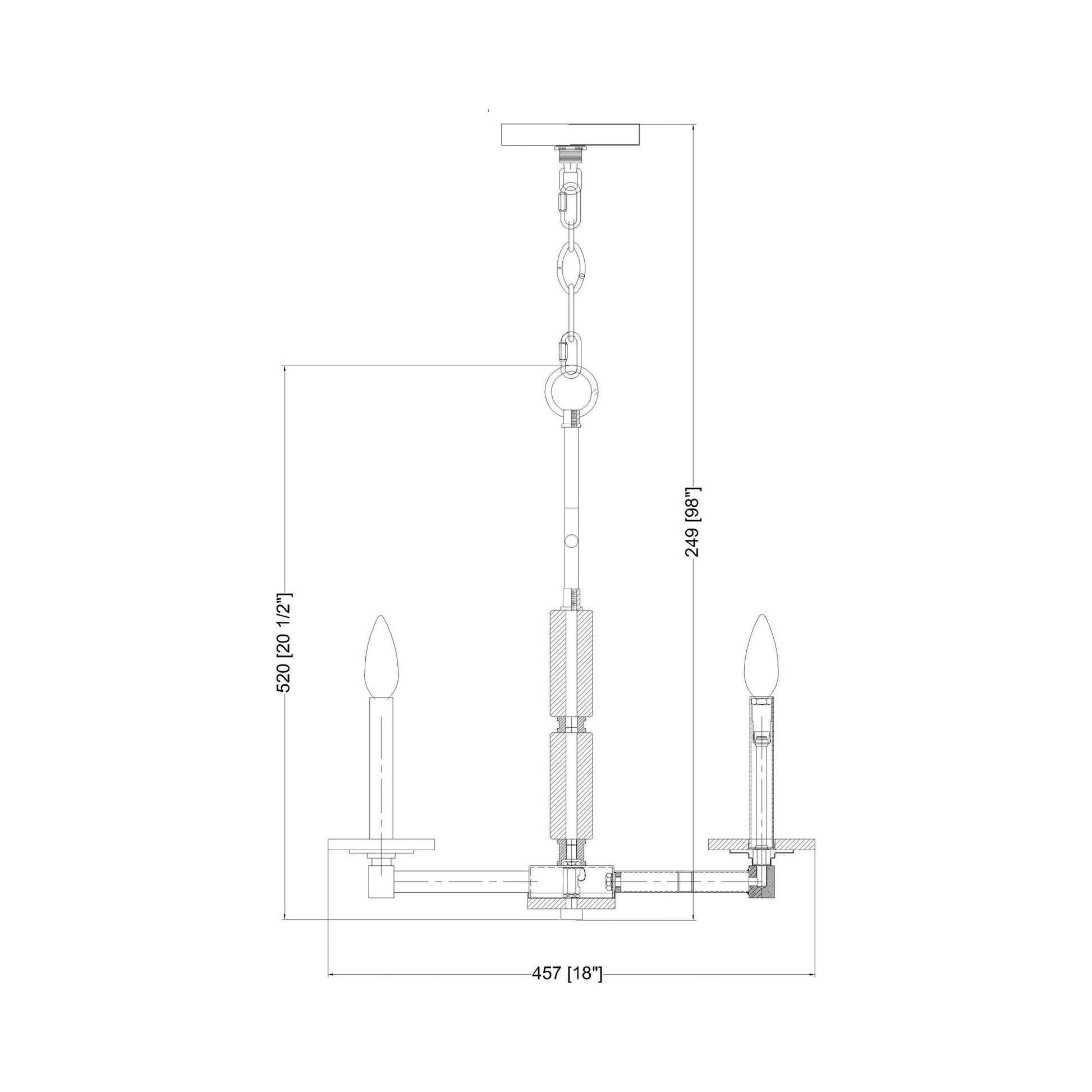 Kaden Chandelier - line drawing.