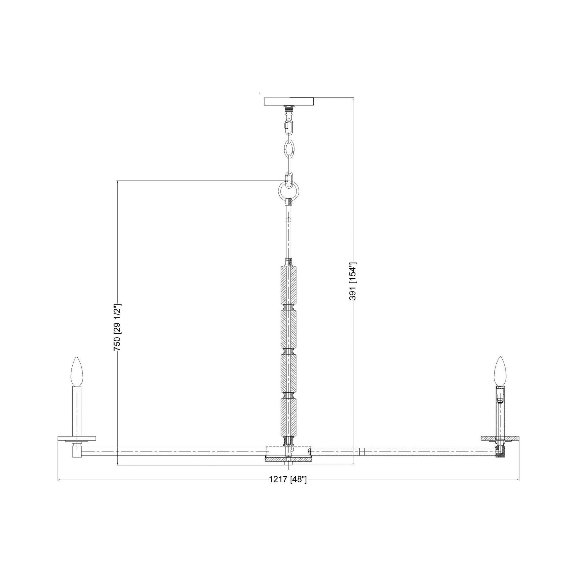 Kaden Chandelier - line drawing.