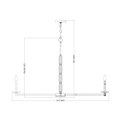 Kaden Chandelier - line drawing.