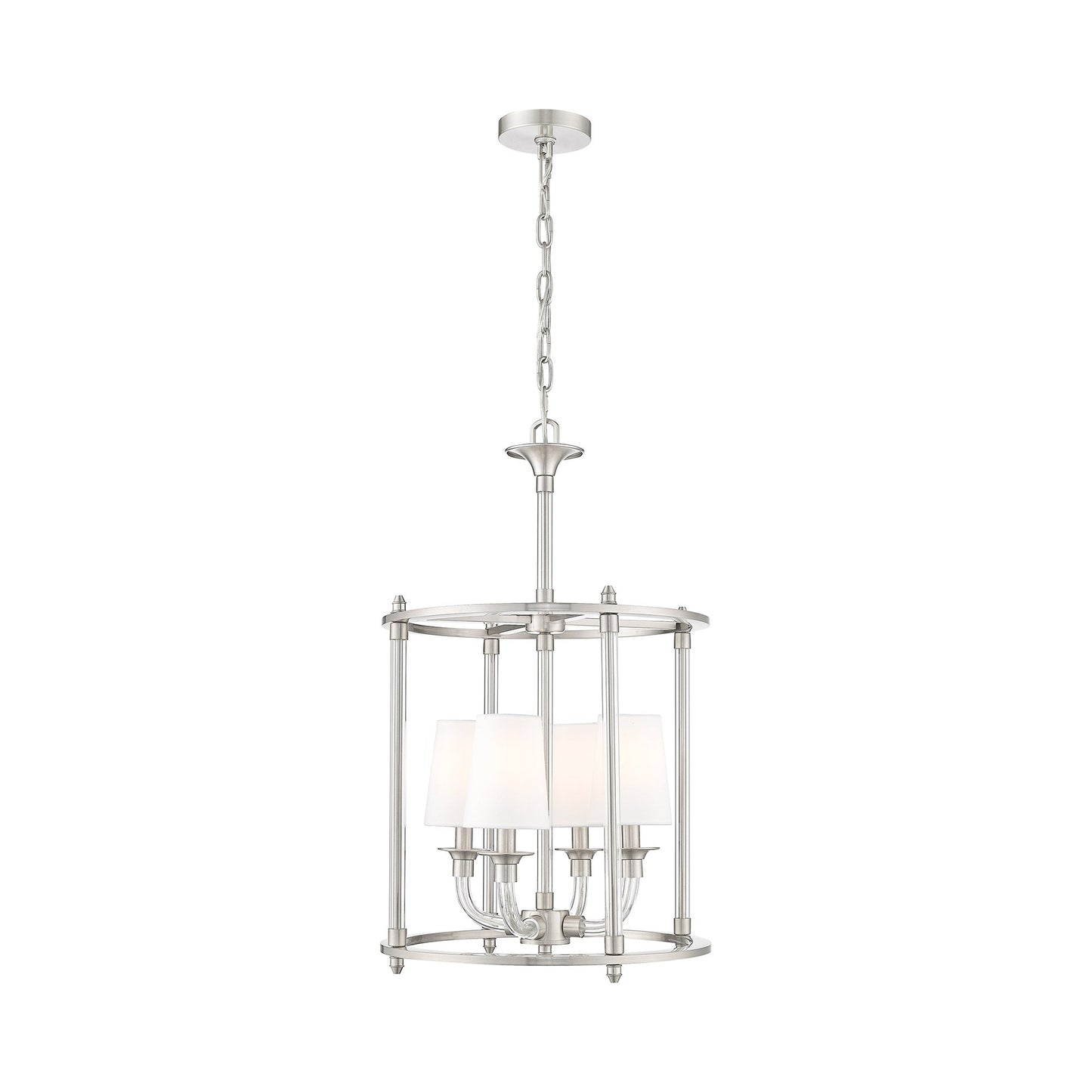Katerina Cage Chandelier in Brushed Nickel (4-Light).