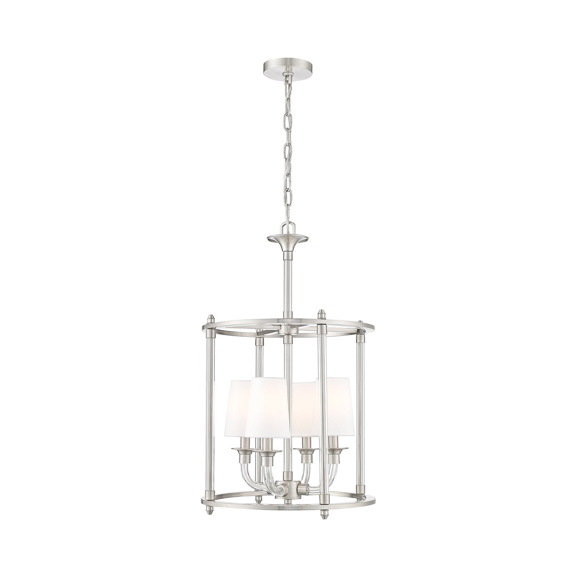 Katerina Cage Chandelier in Brushed Nickel (4-Light).