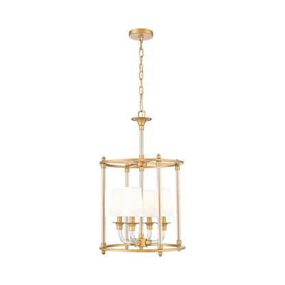 Katerina Cage Chandelier in Rubbed Brass (4-Light).