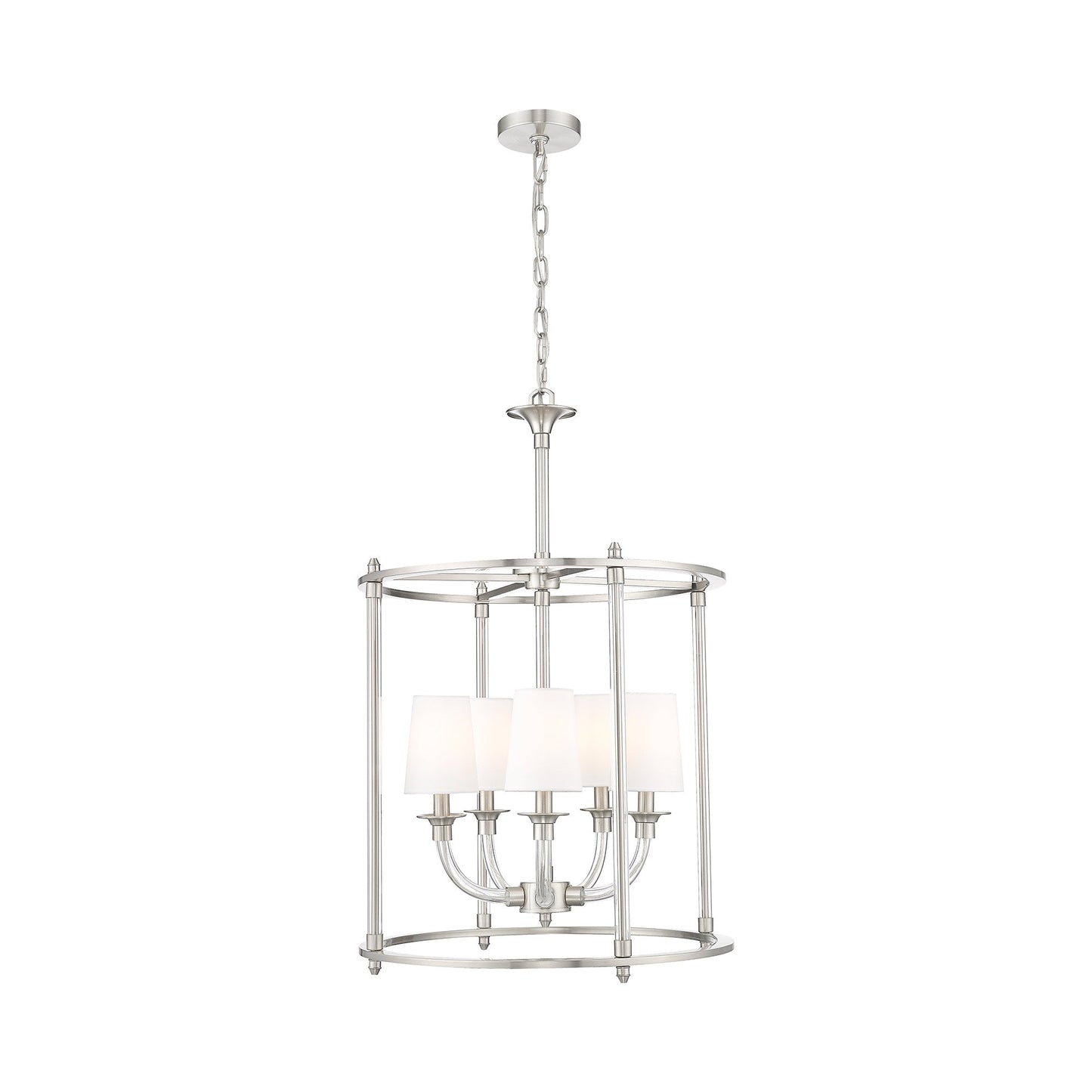 Katerina Cage Chandelier in Brushed Nickel (5-Light).