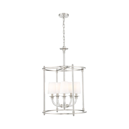 Katerina Cage Chandelier in Brushed Nickel (5-Light).