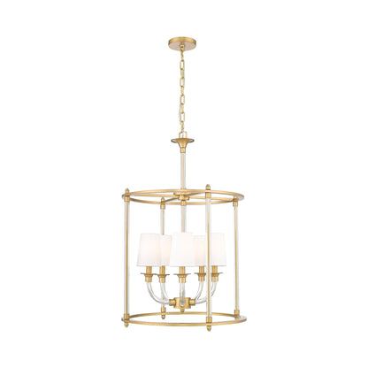 Katerina Cage Chandelier in Rubbed Brass (5-Light).