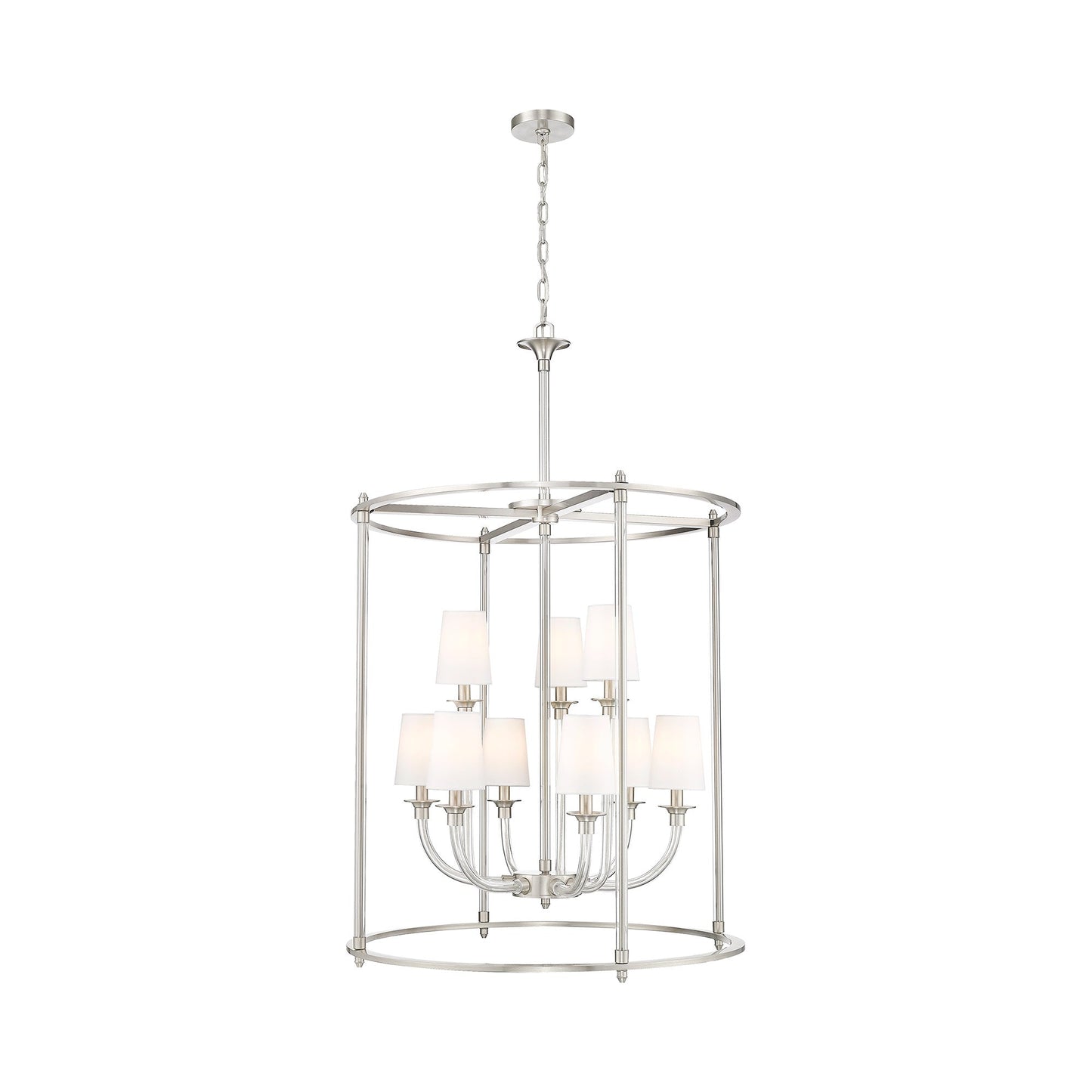 Katerina Cage Chandelier in Brushed Nickel (9-Light).