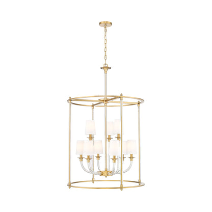 Katerina Cage Chandelier in Rubbed Brass (9-Light).