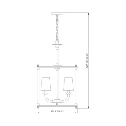 Katerina Cage Chandelier - line drawing.