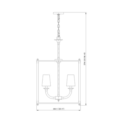 Katerina Cage Chandelier - line drawing.