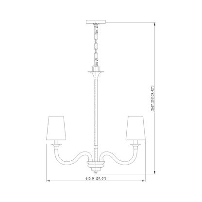 Katerina Chandelier - line drawing.