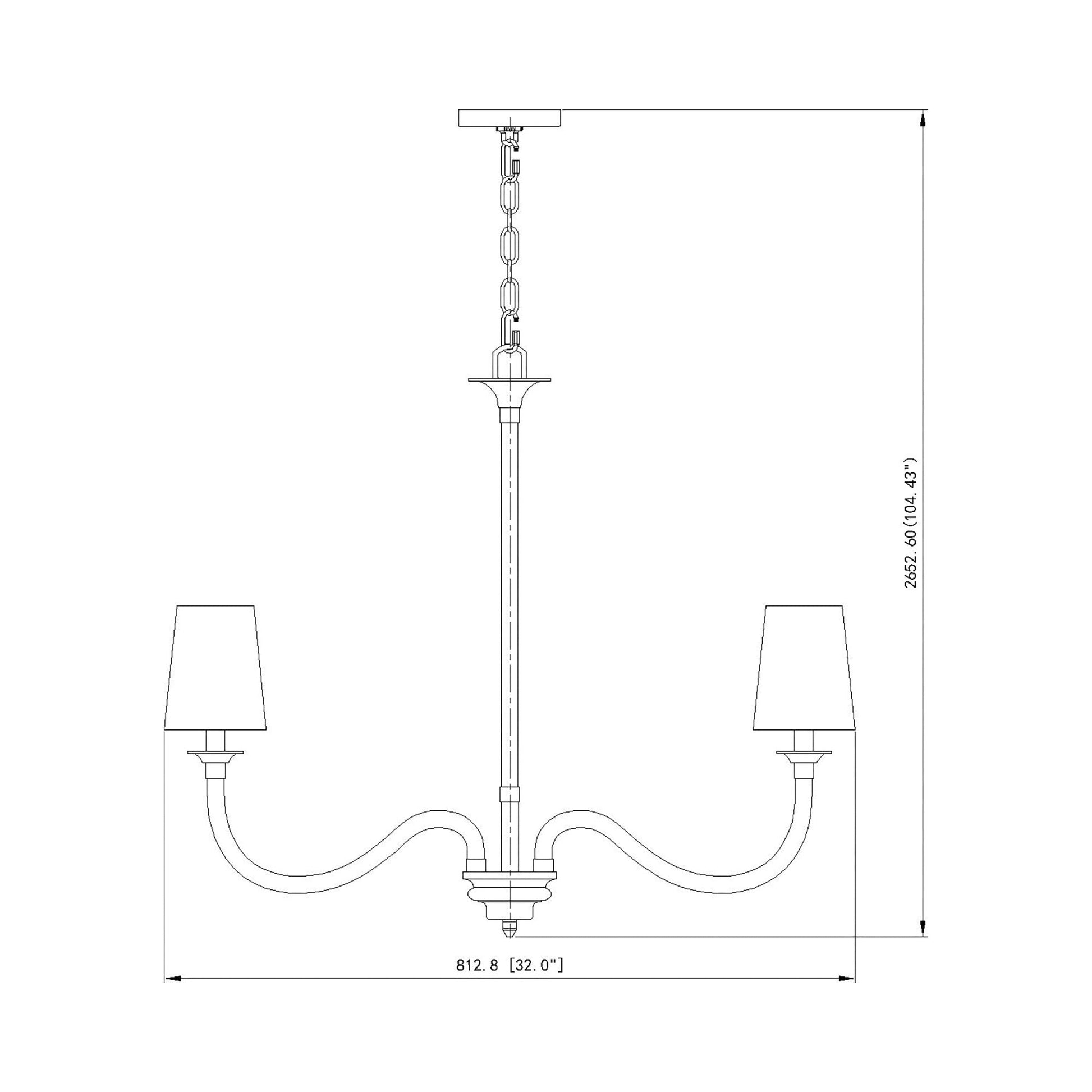 Katerina Chandelier - line drawing.