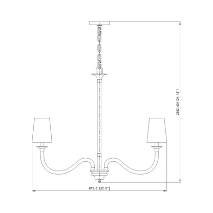 Katerina Chandelier - line drawing.