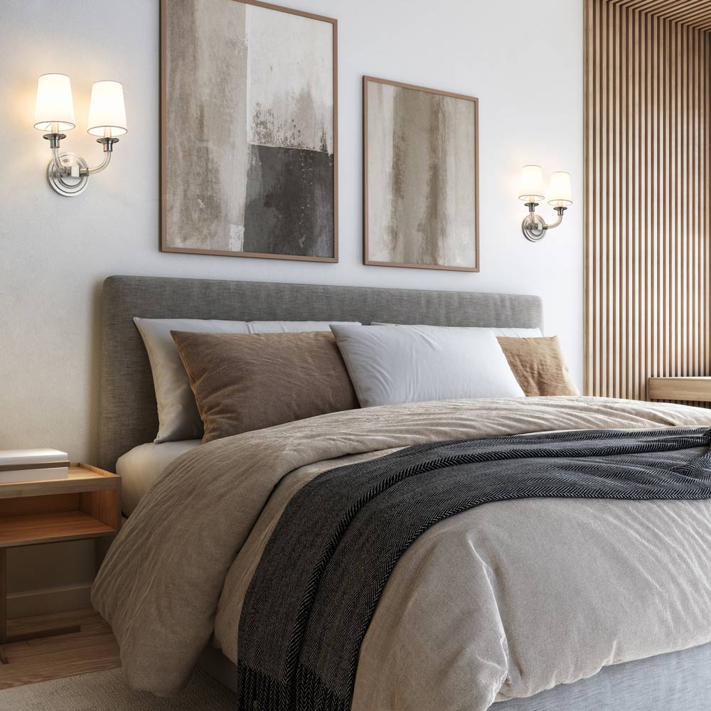 Katerina Wall Light in bedroom.