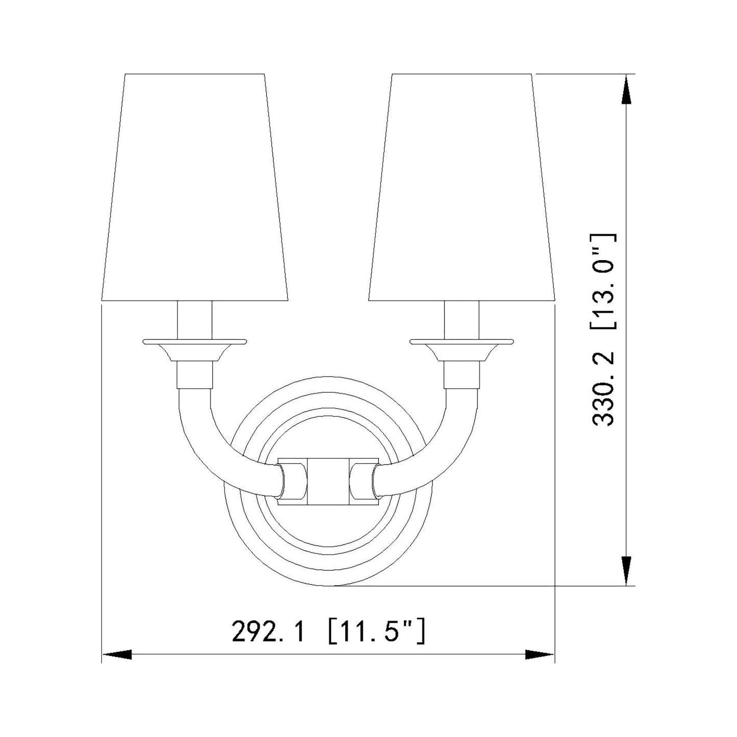Katerina Wall Light - line drawing.