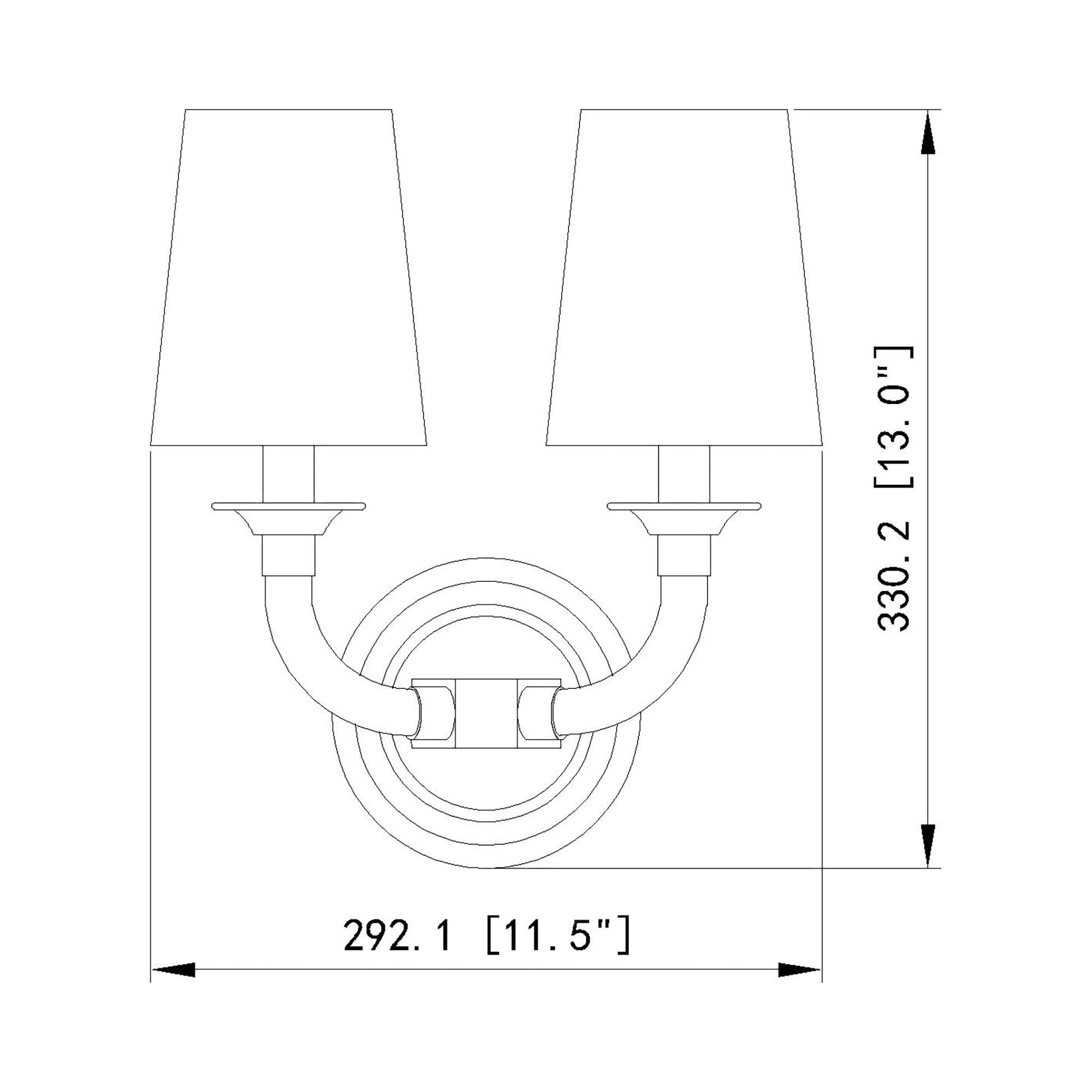 Katerina Wall Light - line drawing.