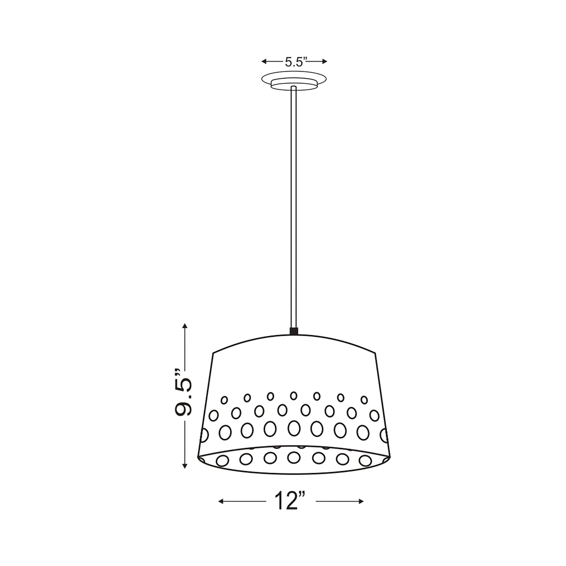 Katie Pendant Light - line drawing.