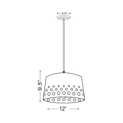 Katie Pendant Light - line drawing.