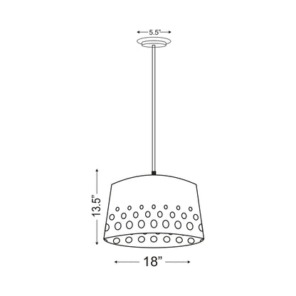 Katie Pendant Light - line drawing.