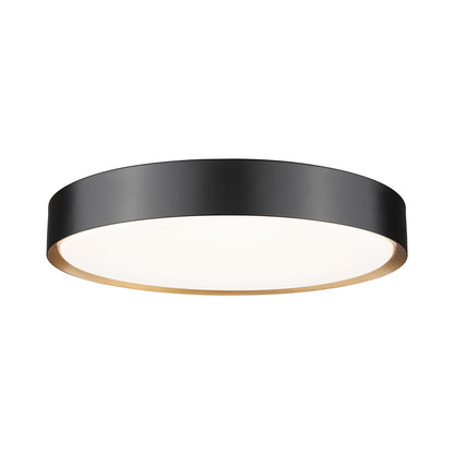 Kawan LED Flush Mount Ceiling Light in Matte Black/Modern Gold (20-Inch).