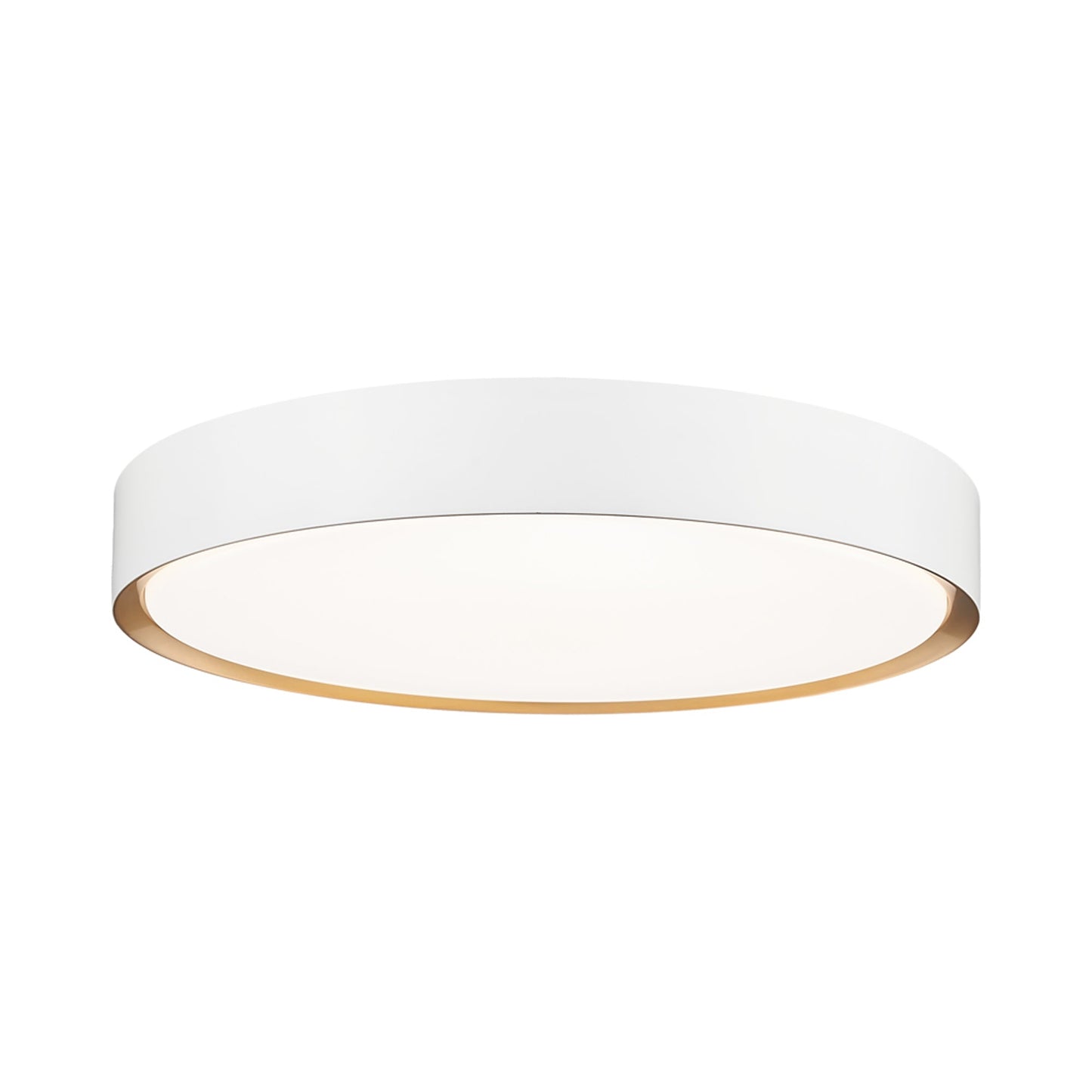 Kawan LED Flush Mount Ceiling Light in Matte White/Modern Gold (20-Inch).