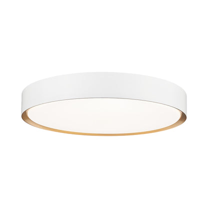 Kawan LED Flush Mount Ceiling Light in Matte White/Modern Gold (20-Inch).